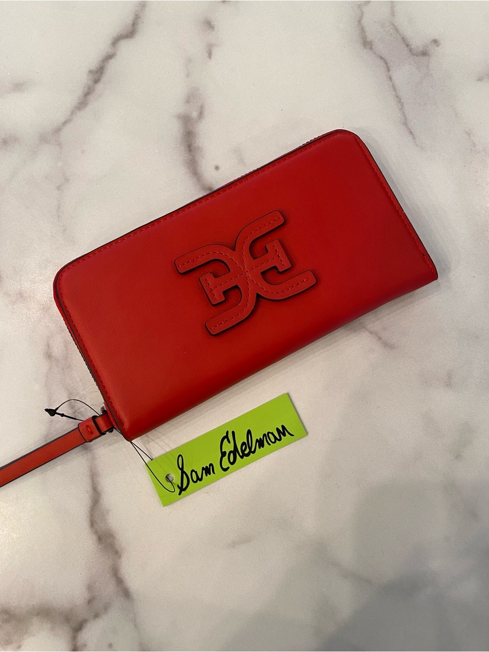 SAM EDELMAN Red Sophia Zip Around Wallet
